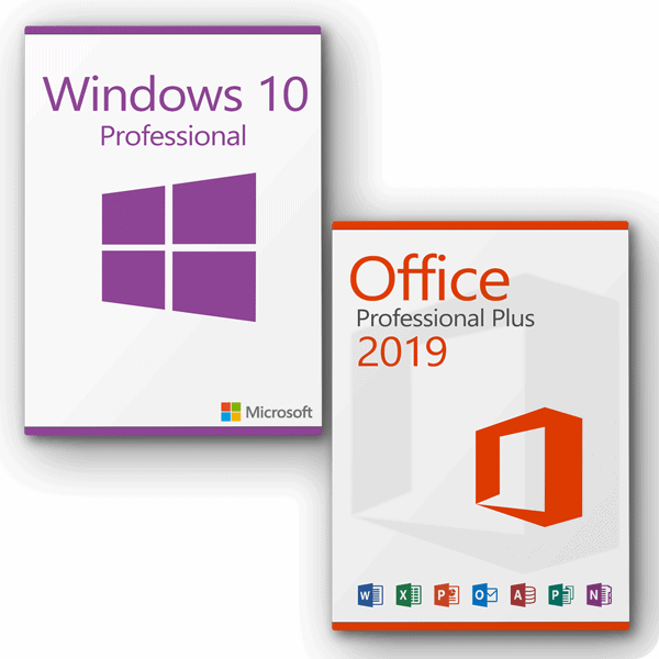 Microsoft Windows 10 Professional + Microsoft Office 2019 Professional Plus License for 3 devices