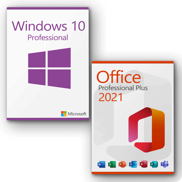 Microsoft Windows 10 Professional + Microsoft Office 2021 Professional Plus License for 3 devices