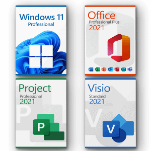 Microsoft Windows 11 Professional + Microsoft Project 2021 Professional + Microsoft Office 2021 Professional + Microsoft Visio 2021 Standard license for 3 devices