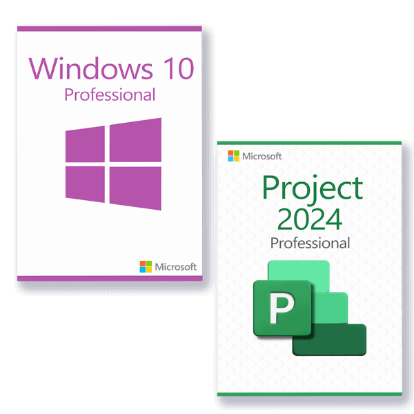 Microsoft Windows 10 Professional + Microsoft Project 2024 Professional license for 3 devices