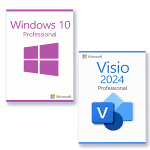 Microsoft Windows 10 Professional + Microsoft Visio 2024 Professional license for 3 devices