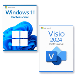 Microsoft Windows 11 Professional + Microsoft Visio 2024 Professional license for 3 devices